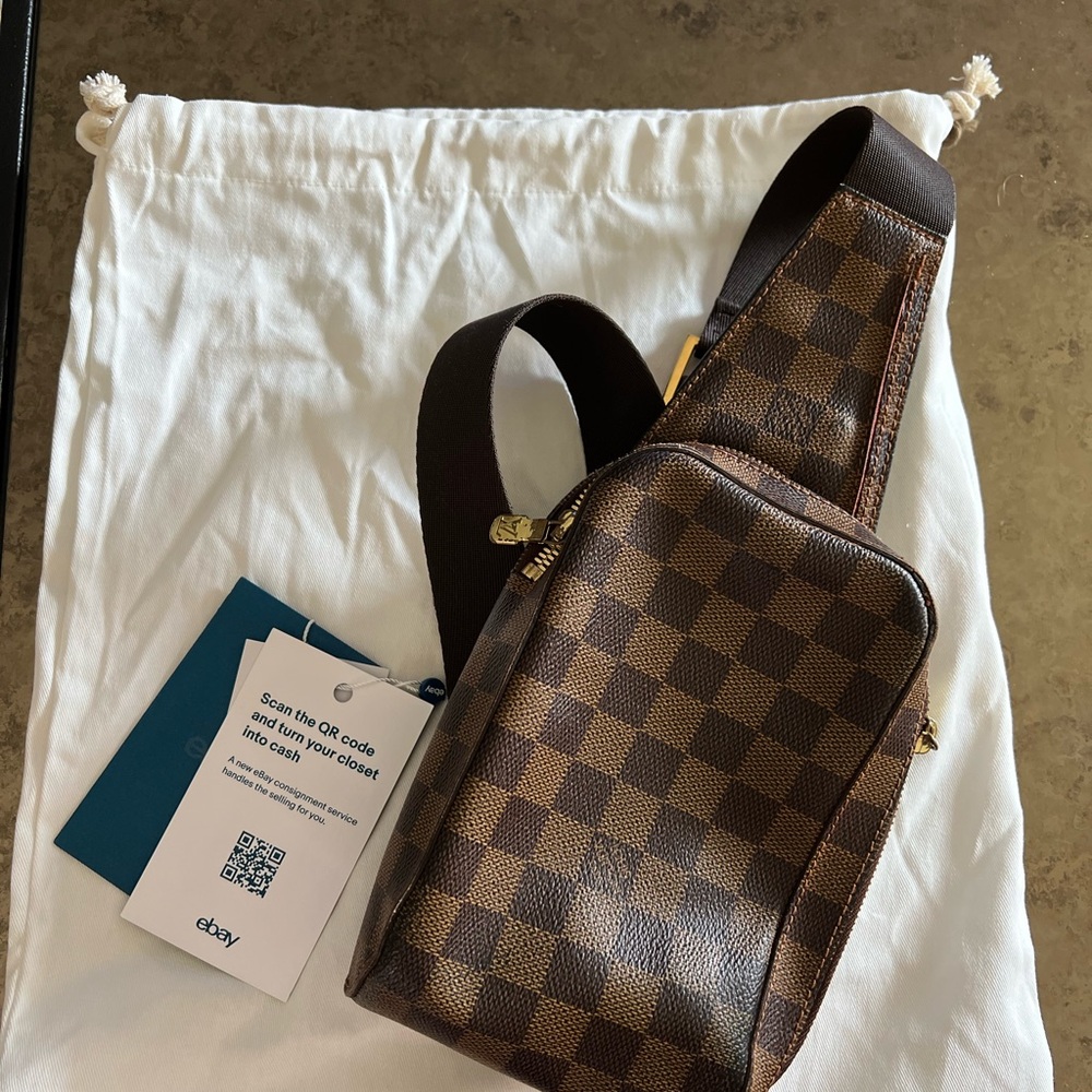 Authentic Louis Vuitton Damier Ebene Geronimos Crossbody Bag